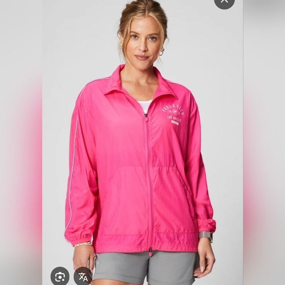 Fabletics Jackets & Blazers - Hot Pink Windbreaker Jacket Athleisure Model Off Duty Y2K Sporty Chic Oversized